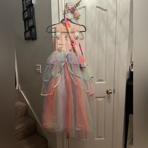 Unicorn Princess Halloween Costume with Purse - NWT - in two big girl sizes